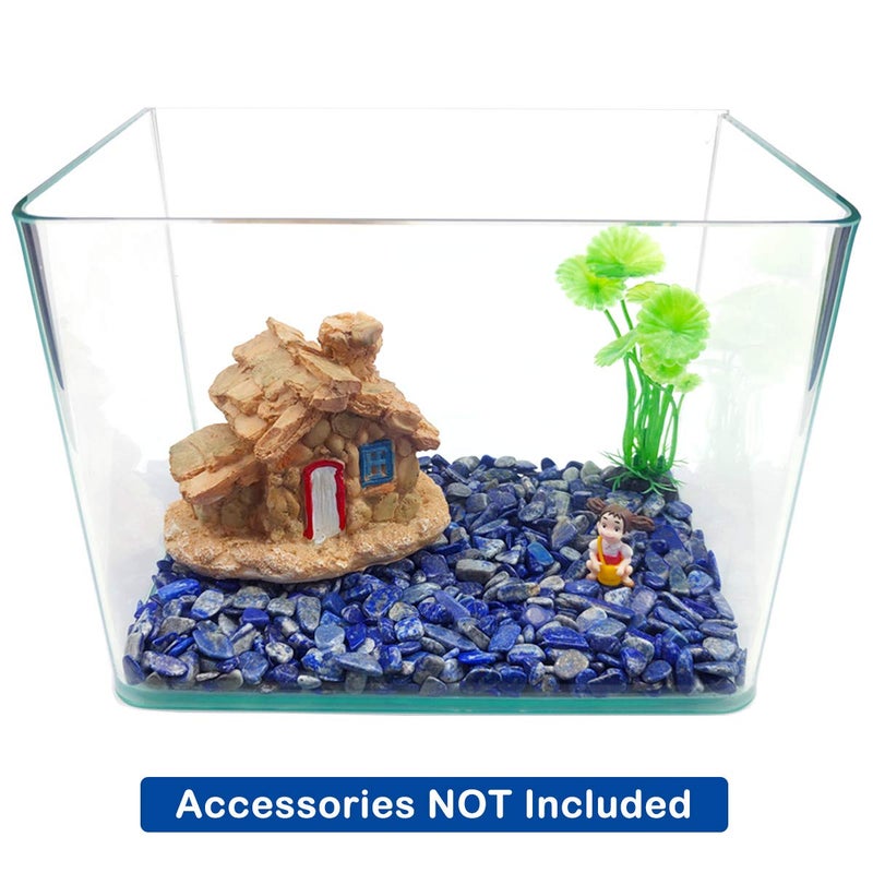 WAYBER 1 Lb/460g Deep Blue Lapis Lazuli Pebbles Irregular Decorative Stones Natural Crystal Rock Gravel for Aquarium/Fish Turtle Tank/Succulent Plants/Air Plants Decoration (Fill 0.9 Cup) - Image 5
